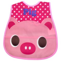 Нагрудник/слюнявчик клейончатий; 28 см (свинка)