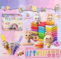 Маса для ліплення Labubu 3 види 24 кольори браслет на руку формочки в кор. мікс видів (120-2)