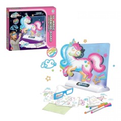 Дошка для малювання підсвічування, 7 трафаретів, 4 маркери, 3D окуляри, в коробці