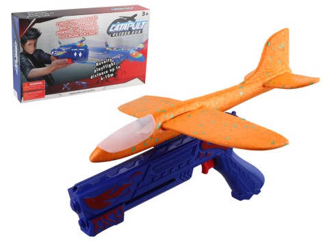 Літак пінопластовий з пістолетом-запускачем 33х34 см, з підсвічуванням
