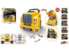 Машина-конструктор 59 деталей, звук, подсветка, коробка передач, детали, инструменты, в кор. 