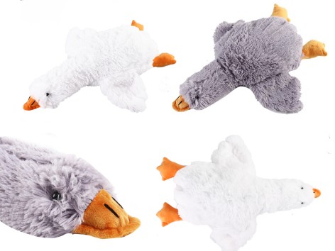 М'яка іграшка Гусак (подушка обіймашка) 50 см  сірий