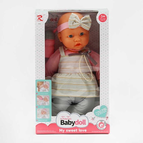 Пупс м'якотілий, п'є з пляшечки, аксесуар, висота 40 см, в кор. 