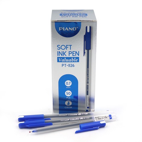Ручка масляна Piano, 0,7мм, синя, Soft ink Pen, ціна за 50 шт.