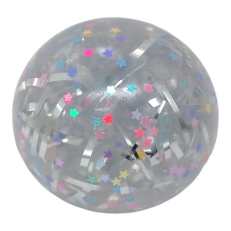 Антистресс с конфетти Шар серебряный