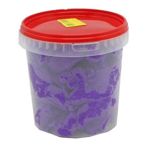 Тесто для лепки одного цвета 1000г фиолетовый ведро