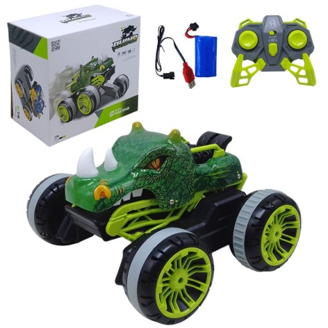 Машинка на радіокеруванні Всюдихід-трюкач Носоріг салатовий