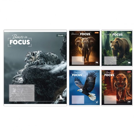 А5/60 лін. 1В Beasts in Focus, зошит учнівський загальний, ціна за 10 шт. //
