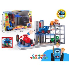 Ферма механічний підіймач, 3 поверхи парковки, платформа, що обертається, трактор, інерція, гумові колеса, в кор. 36,5*13*22 см