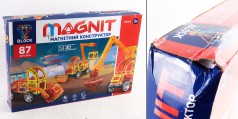 УЦЕНКА 20% Конструктор магнітний, будтехніка, колеса, 87 дет., в кор-ці, 55-37-8 см. /8/