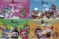 Папка-кнопка А4+_18мкм "Labubu" 23,5*33см,4в.(2*30*12) ціна за 4 шт. //