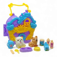 Будиночок з тваринками та аксесуарами, бузковий