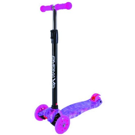 Самокат детский 4-х колес. MAXI, колеса PU светятся, пакет "Космос" (РОЗОВЫЙ)