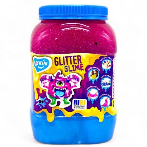 Слайм-антистресс "Lovin: Big slime", 1150 мл, голубой+малиновый