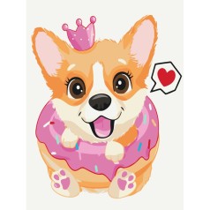 Картина за номерами: Принцеса корги