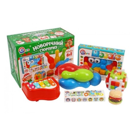 Новорічний набір іграшок ТехноК (коробка 37 х 27.5 х 19.3 см)