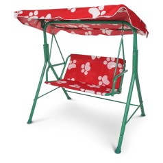 Качели садовые M 4019-1 (1шт) металл, д106-ш75-в117см, сиденье70-30см, крыша, красно-белый