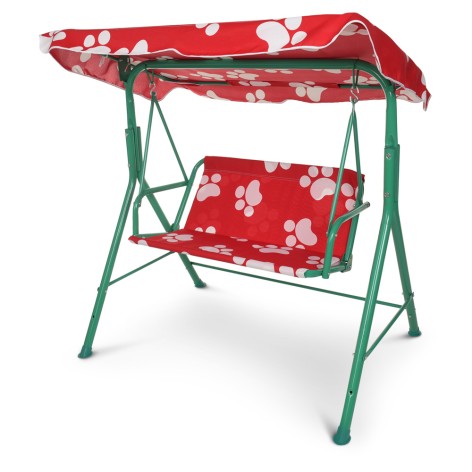 Качели садовые M 4019-1 (1шт) металл, д106-ш75-в117см, сиденье70-30см, крыша, красно-белый