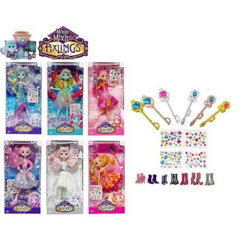 Кукла 25 см, шарнирные суставы, аксессуары, наклейки, в кор., МИКС ВИДОВ /144-2/