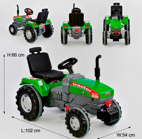 Трактор педальний великий зелений у коробці 99*59*54 см