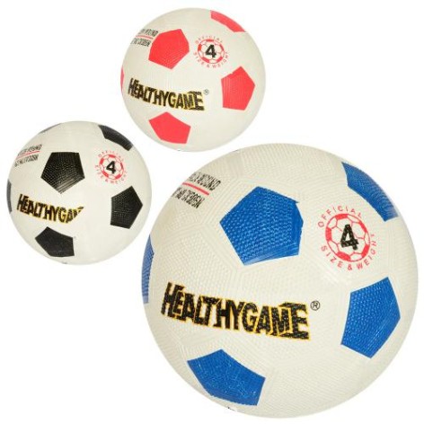 М'яч гумовий футбольний розмір 4, Grain, 270-290г, голка, 3 кольори
