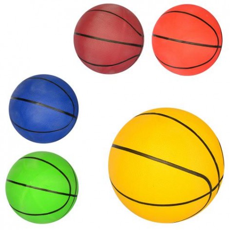 М'яч баскетбольний розмір 7, гума, 620-640г, 8 панелей, сітка, голка, 5 кольорів
