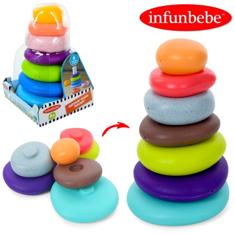 Пірамідка кільця 5шт, 2 кольори, кор+слюда, 14,5-21-14,5см 