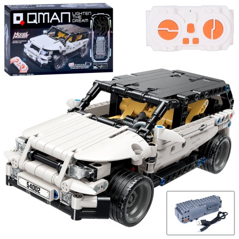 Конструктор Qman р/к (2,4G), машина 21см-їздити, акум, USB зарядне, підключ.до телефону, 415дет,кор.