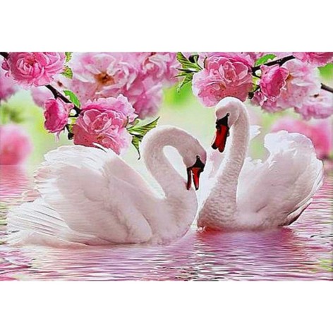Набор для творчества алмазная картина Прекрасные лебеди Strateg размером 50х65 см кр (SGK75229)