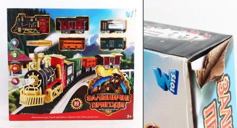 УЦЕНКА 30% Залізничні пригоди WToys, українською, підсвічування, пісня, парогенератор, автоматичний рух, 4 вагони, декорації, платформа, в кор. 