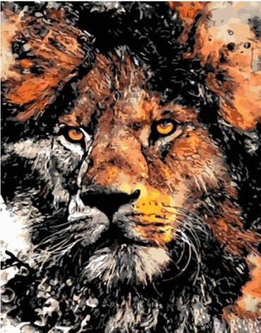 Набір для розпису по номерах Неймовірний лев Strateg розміром 40х50 см (GS1505)