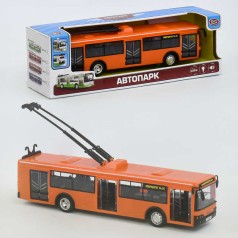 Троллейбус PLAY SMART 9690-B "Автопарк Маршрут"инерционная,открываются двери свет.муз.32,7*10*10