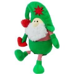 М'яка іграшка гномик Санта із серцем 32см зелено-червоний арт.KD625 Kidsqo