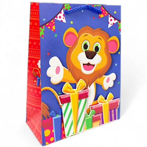 Пакет подарочный (17,5х8,5х23,5 см.), льва