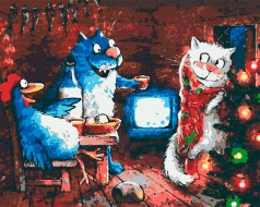 Картина по номерам Синие коты (40x50) (RB-0314)