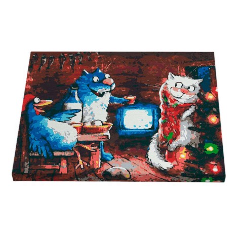 Картина за номерами Riviera Blanca "Сині коти" 40x50 см 21 колір (RB-0314)