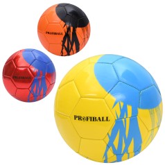 Мяч футбольный размер 5, ПВХ, 2,7мм, 340-360г, 3 вида, в п/е 