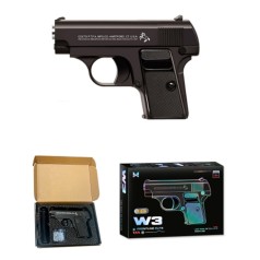Пистолет игровой 14см, стреляет пластиковыми шарами W3