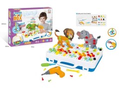 Мозаика 3D 196 деталей, инструменты, электрический шуруповерт, чемодан, в кор. 31*6*24 см