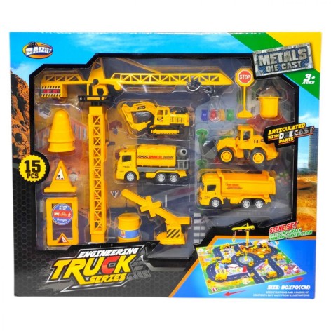 Ігровий набір транспорту BAIZHI "Будтехніка" 34,5x5,5x30,5 см (ВИД-2)