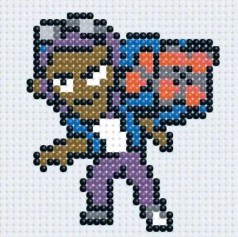 Детская алмазная мозаика "Бравл Старс Брок" 10*10 см