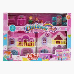 Іграшковий будиночок з меблями та фігурками 24x12x24 см світлові та звукові ефекти на батарейках (18-2)