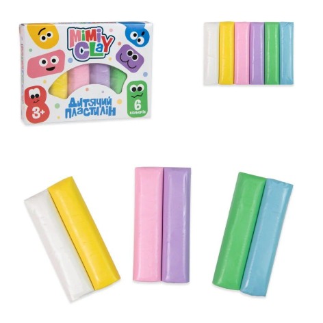 Набор для творчества Mimi clay 6 цветов (большой) Strateg на украинском языке (30423)