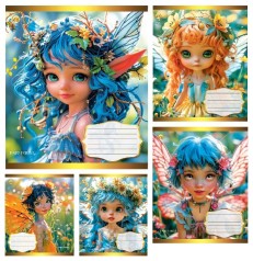 Тетрадь 12 арк.линия Твердая ТА52108 12ЛВ Феи, 25/600, 5к. цена за 25 шт.