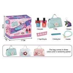 Косметика 3 види, сумочка, розділювач, пилочка, лаки, брелок, браслет, мікс видів, в кор. 