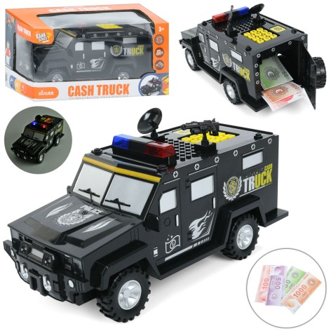 Іграшка Машинка-скарбничка поліція 30 см музична світло звук гроші бат (32-16-15,5 см)
