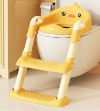 Cидіння для унітазу дитяче Bimbo колір ЖОВТИЙ, зі сходами та ручками, в кор. 