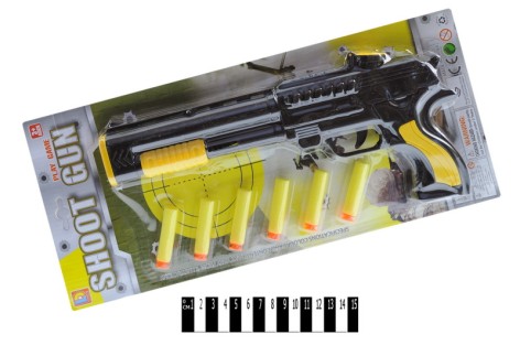 Іграшковий пістолет з поролоновими кулями на планшеті 41,5*18,5 см