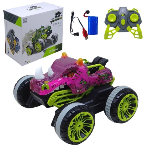 Машинка на радіокеруванні "Всюдихід-трюкач: Носоріг" (рожевий)