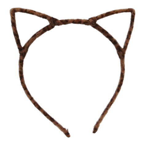 Обруч котик, пушистый коричневый тигра